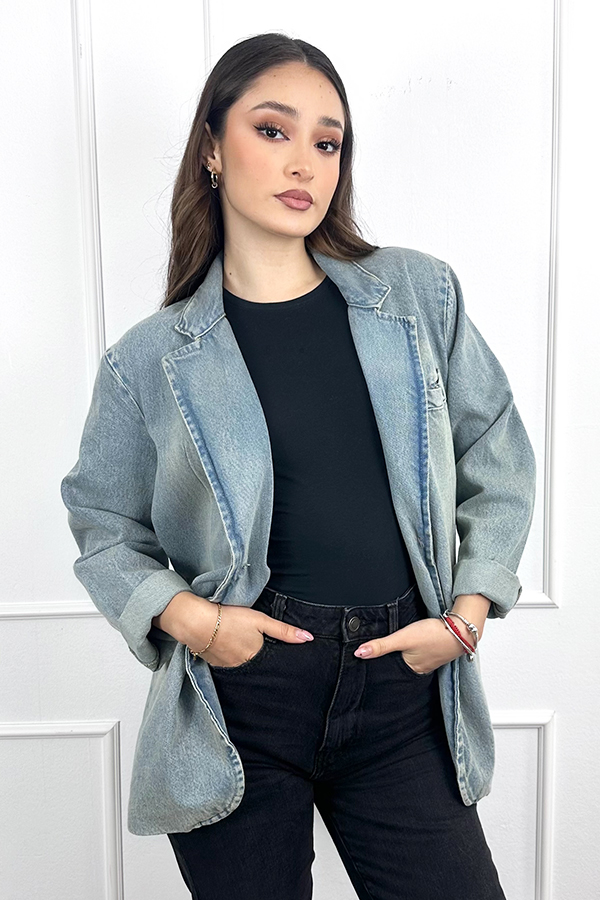 Blazer Denim Celeste