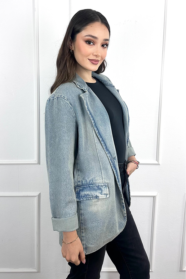 Blazer Denim Celeste